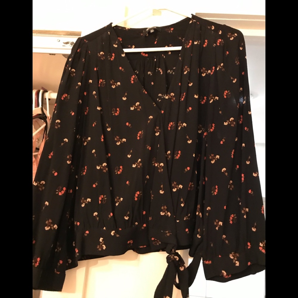 Madewell floral wrap top